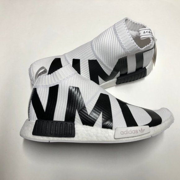 adidas NMD CS1 Primeknit White Black Mens Shoes - Picture 2 of 7
